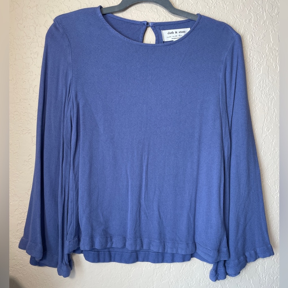 Cloth & Stone Anthropologie Blue Long Sleeve Shirt